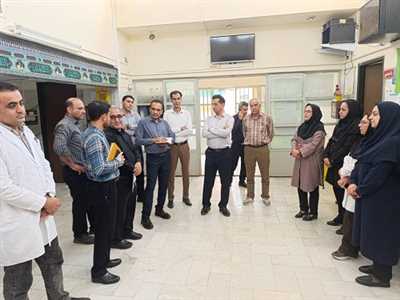 بازدید میدانی تیم مدیریتی شبکه بهداشت کازرون از مرکز خدمات جامع سلامت سعدی با هدف شناسایی مشکلات و برنامه‌ریزی برای رفع آن‌ها