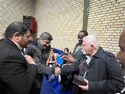حضور سفیر ساحل عاج در سالن کشتی و زورخانه مولای متقیان کازرون
